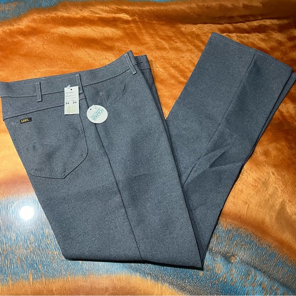 Vintage LEE Riders Gray Polyester Boot JEANS Deadstock USA Made Size 34x34 - Picture 1 of 10